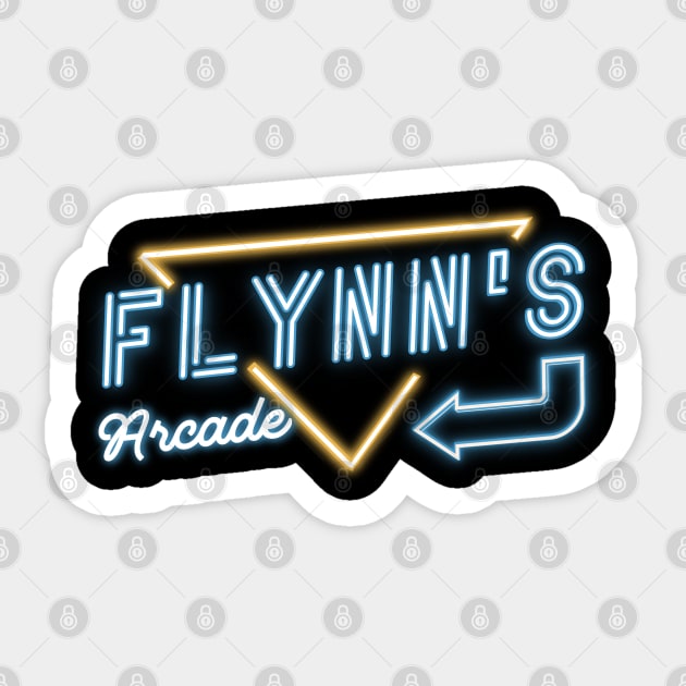 Flynn's Arcade - neon sign logo Sticker by BodinStreet